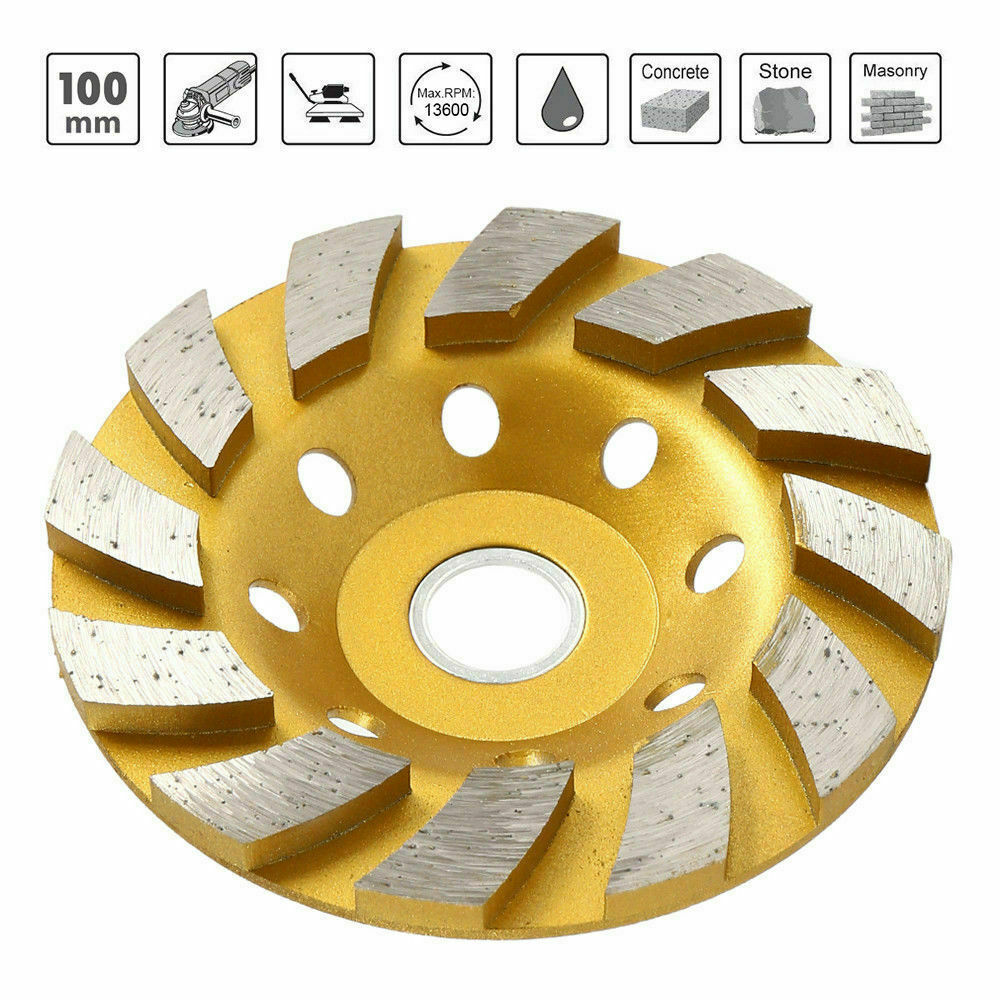 New 4" Inch Diamond Segment Grinding Wheel Disc Grinder Cup Concrete Stone Cut