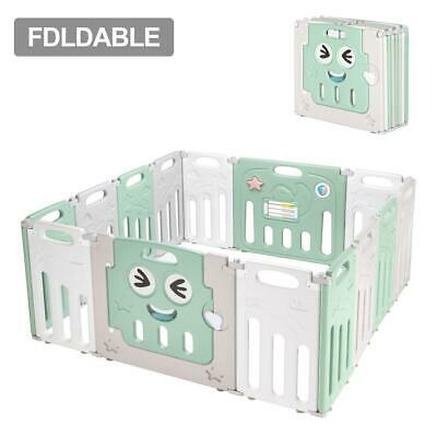 14 Panel Foldable Baby Playpen Kids Safety Fence Play Center Play Yard Play Pen