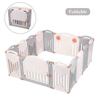 Foldable Baby Playpen Kids 14 Panel Safety Play Center Yard Home Pen Fence